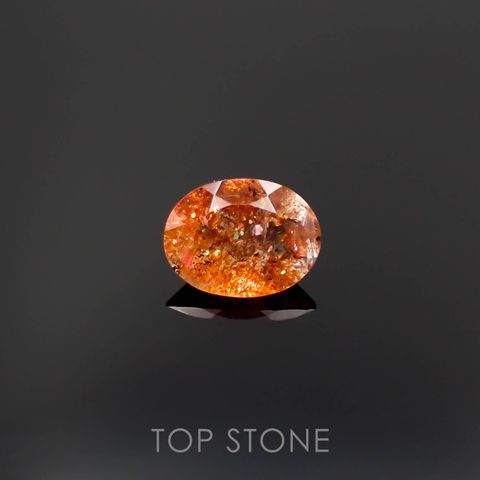 イリュージョンサンストーン(宝石名フェルドスパー)タンザニア産 1.42ct 識別済[230120116]9x6.9mm前後