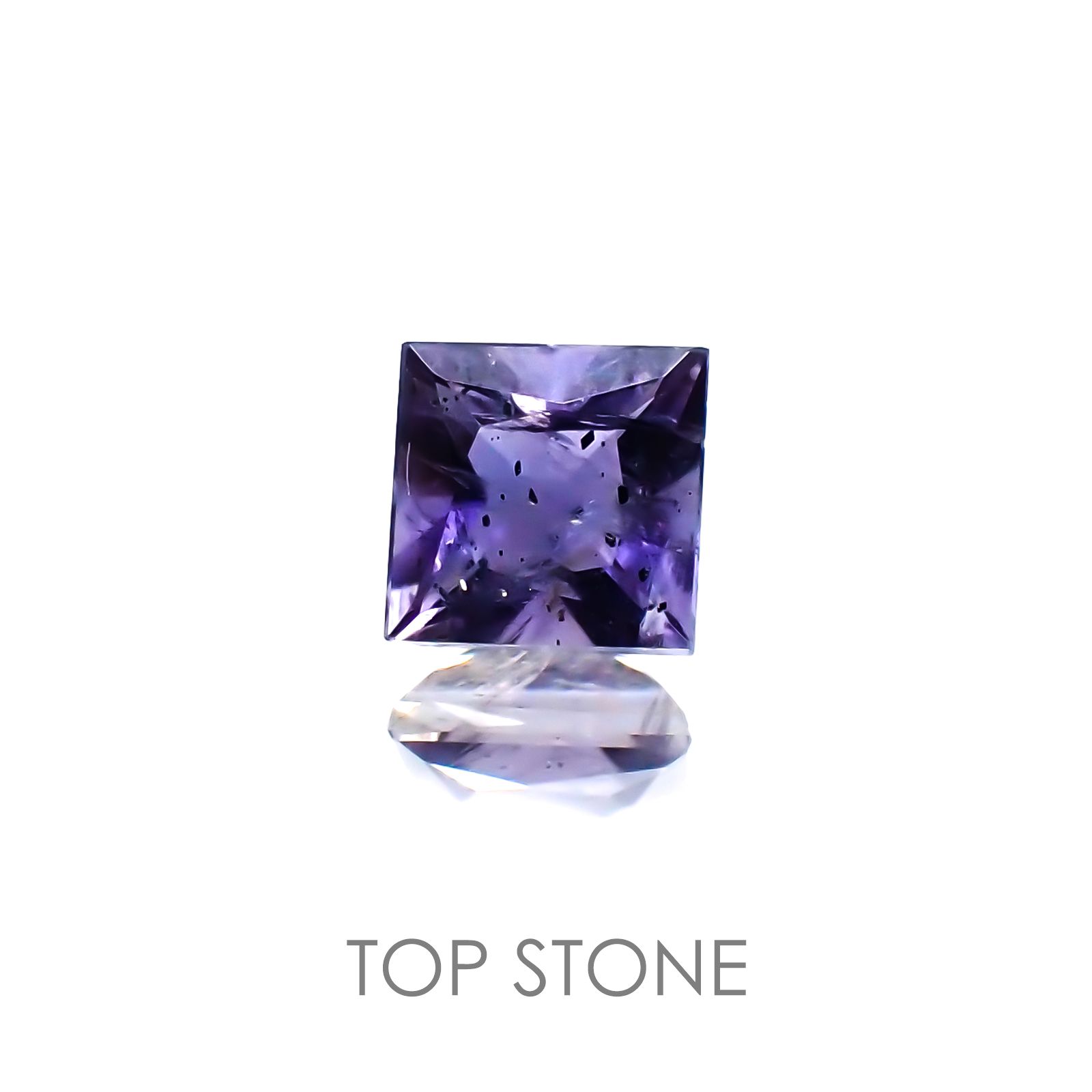◇プリンセスカット◇アイオライトサンストーン インド・ブラジル産 ルース 0.27ct[20128417]3.9×3.8mm前後