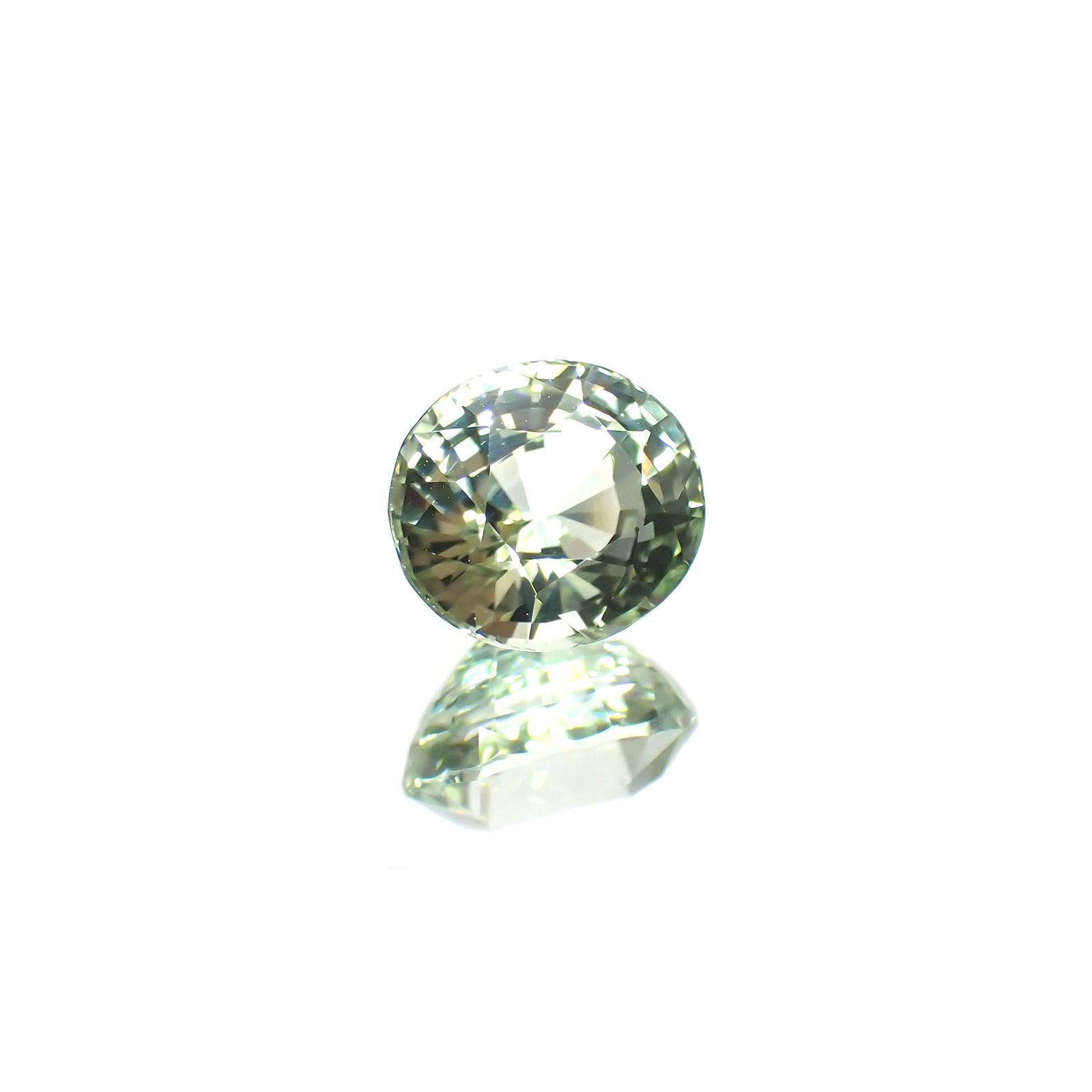 ミントトルマリン(宝石名ライトグリーン・トルマリン) ルワンダ産 1.788ct ソ付(彩珠)[210510003]7.6×6.7mm前後