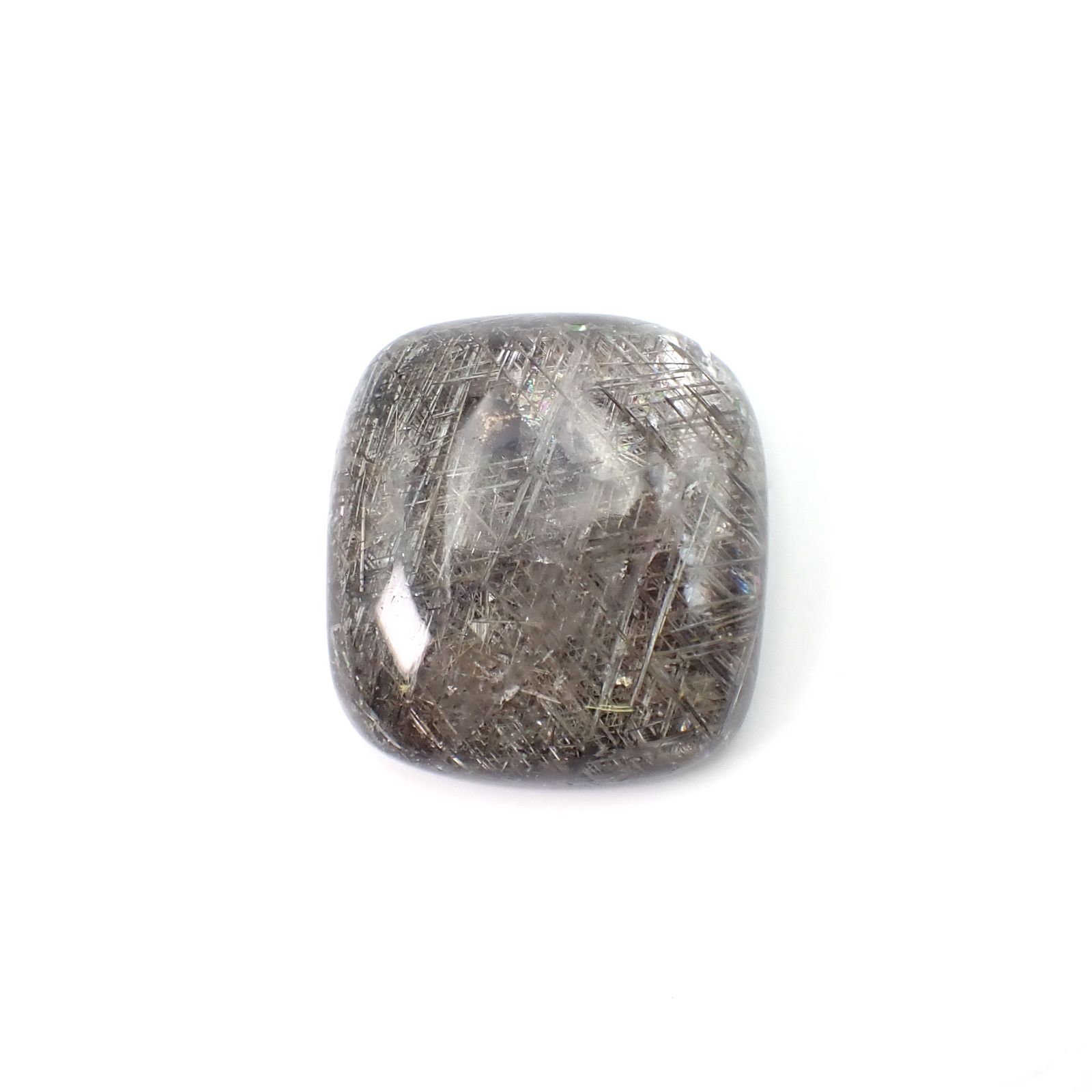 シルバールチルクォーツ ブラジル産 123.58ct / 34.1x31.6mm前後 [260131603]