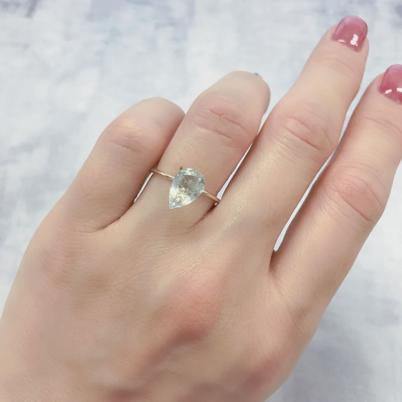 オーロラアクアマリン ブラジル産 1.63ct[220114392]10x6.6mm前後
