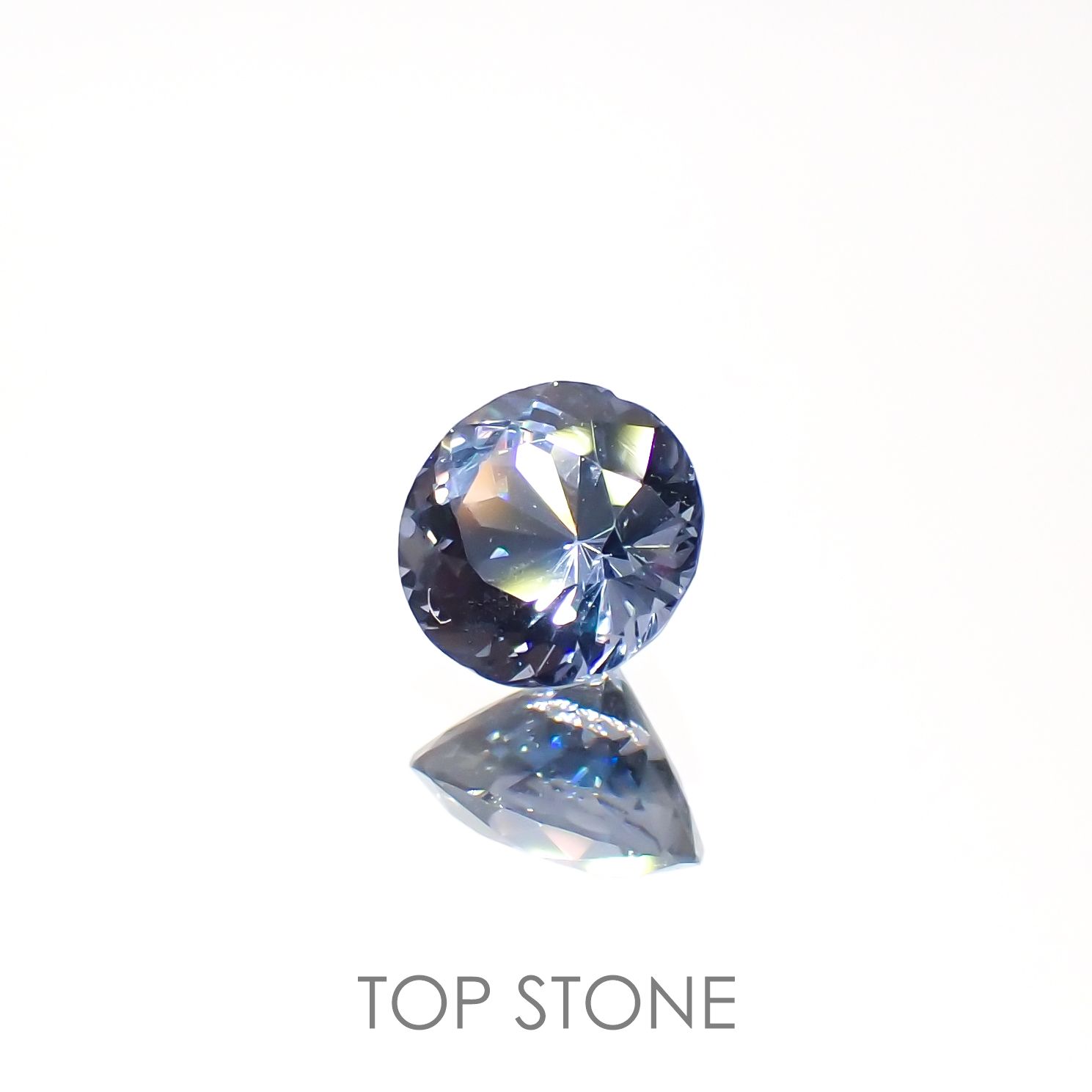 ブルーグレイッシュスピネル(宝石名スピネル)ビルマ/マダガスカル産 0.65ct 識別済[220516052]5.3x5.2mm前後
