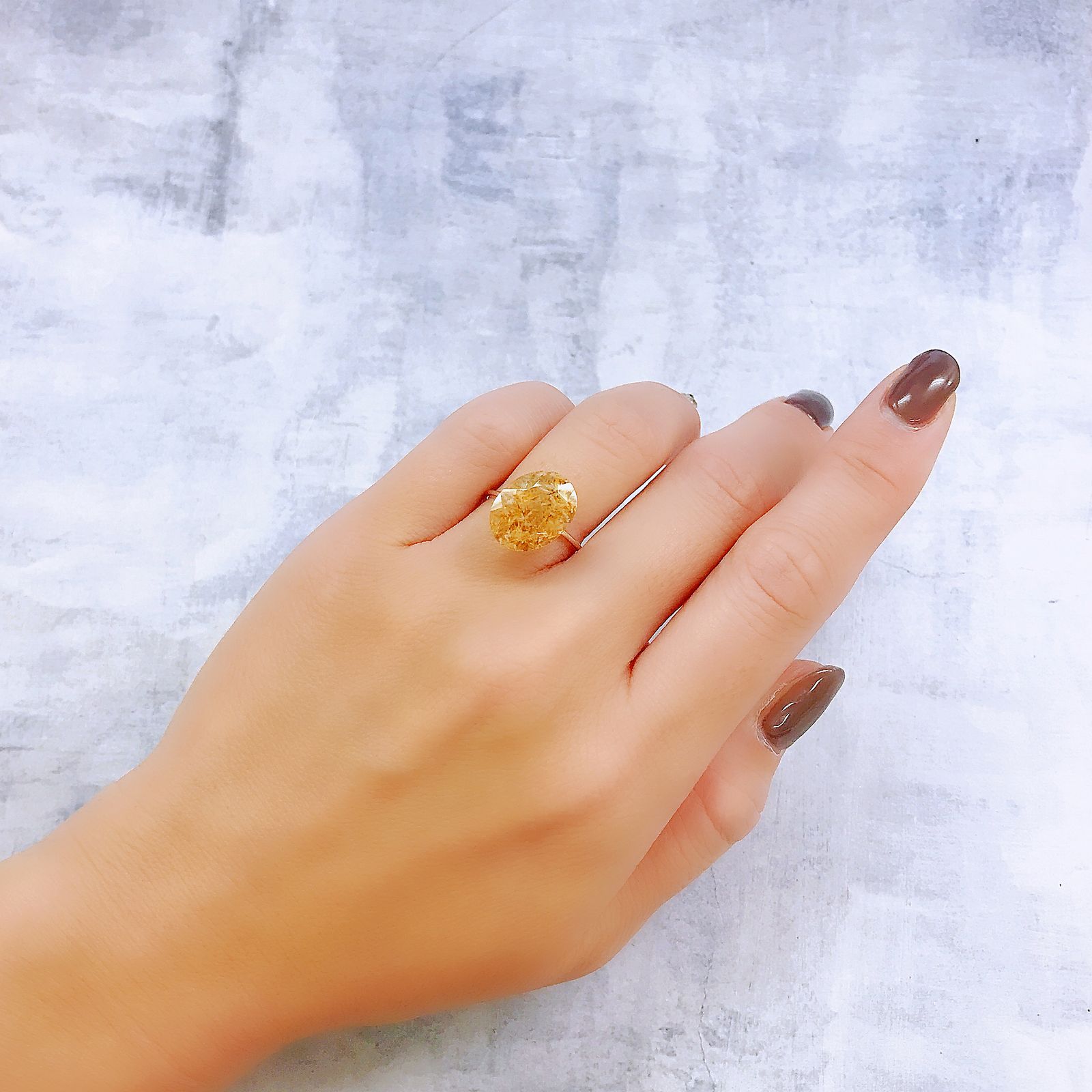 ヘデンベルジャイトインクォーツ インドネシア産 4.74ct [220917831]13.7x10.5mm前後