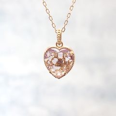 ◇K18/K10 Luxcia（ルクシア）◇リバーシブル ハートデザイン | アメジスト [チャーム/ペンダントトップ※チェーン別売り]