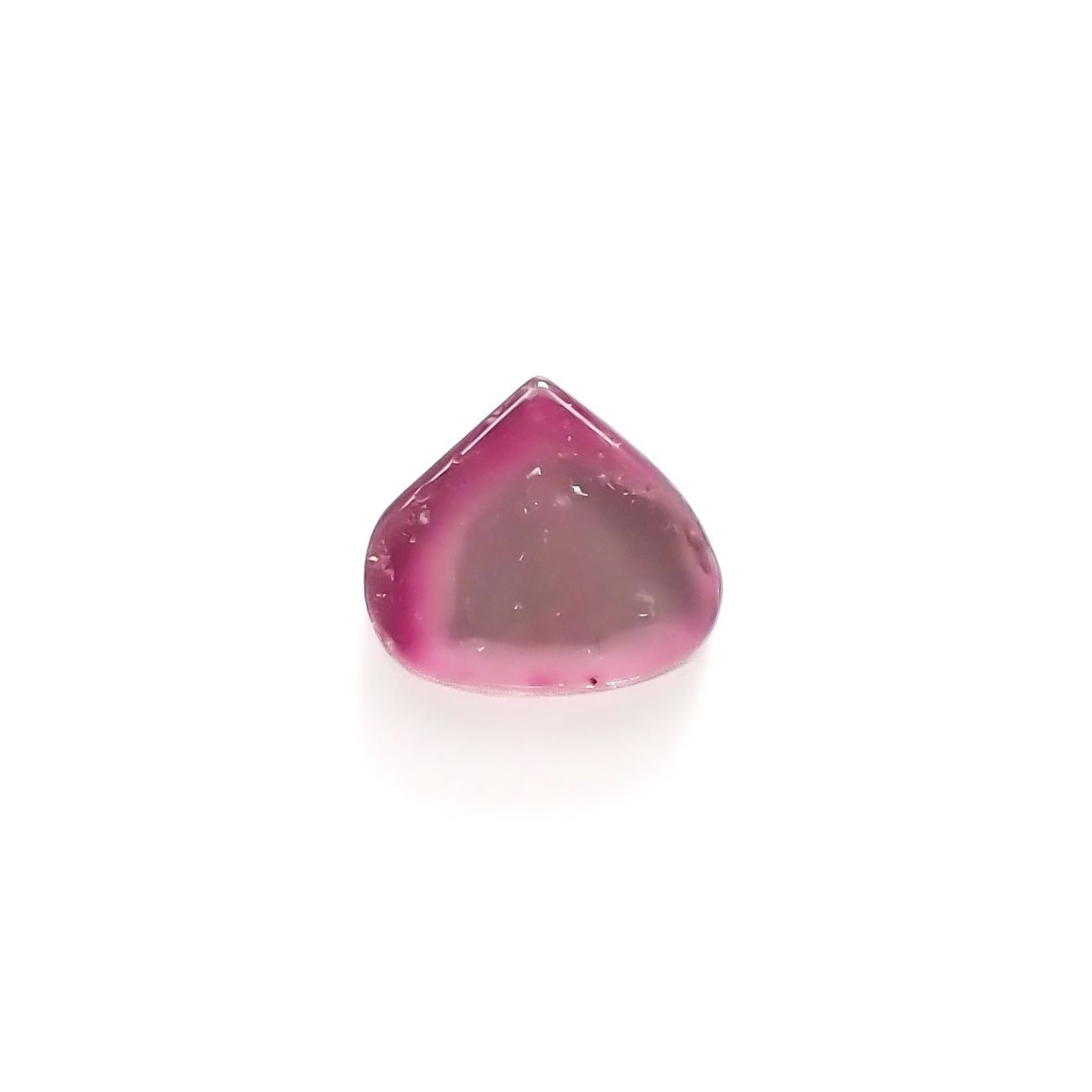 ピンクウォーターメロントルマリン 原石スライス  ブラジル産 3.92ct / 9.9x11.1mm前後 [251018618]