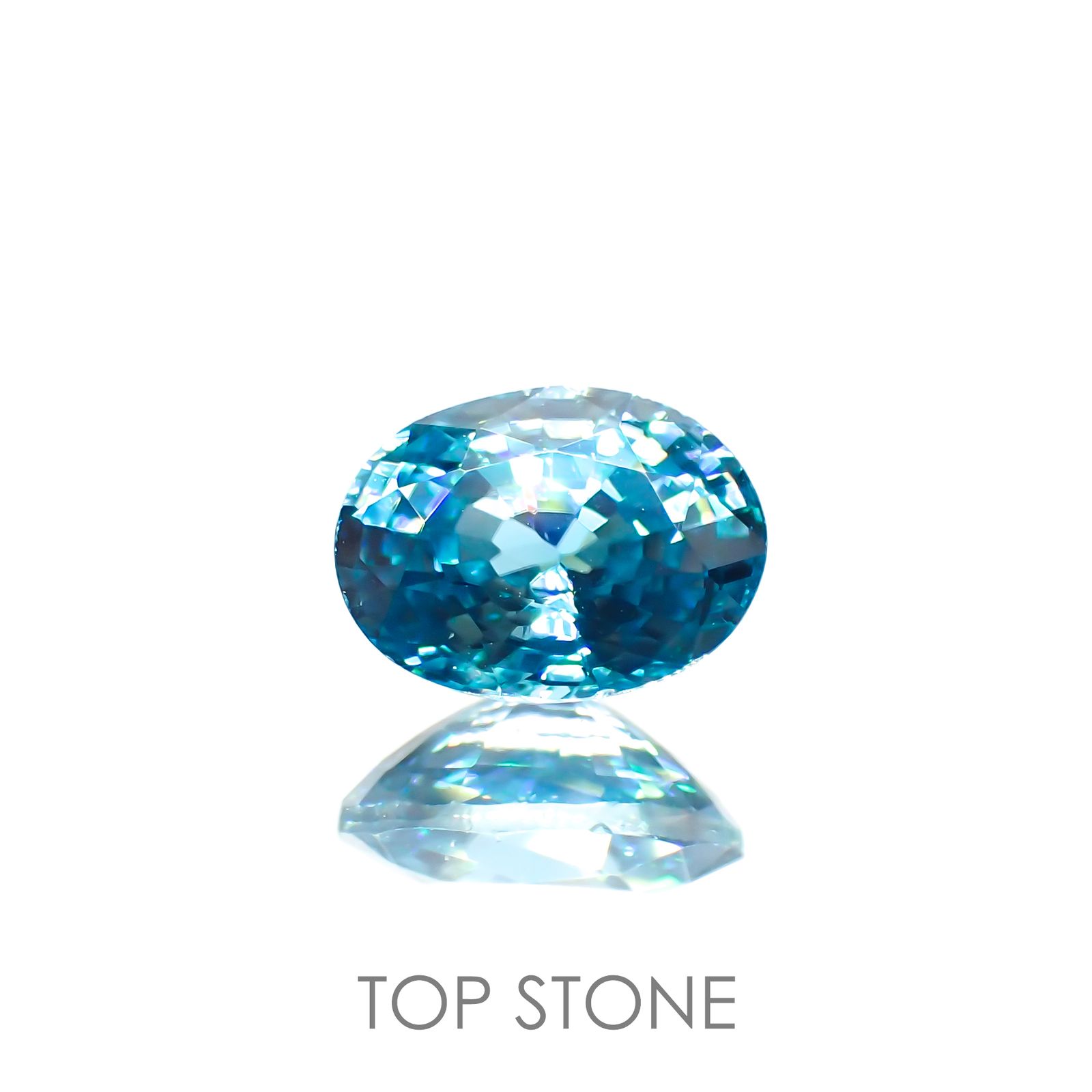 ブルージルコン(宝石名ジルコン) カンボジア産 1.85ct 識別済[20063296]7.8×6mm前後