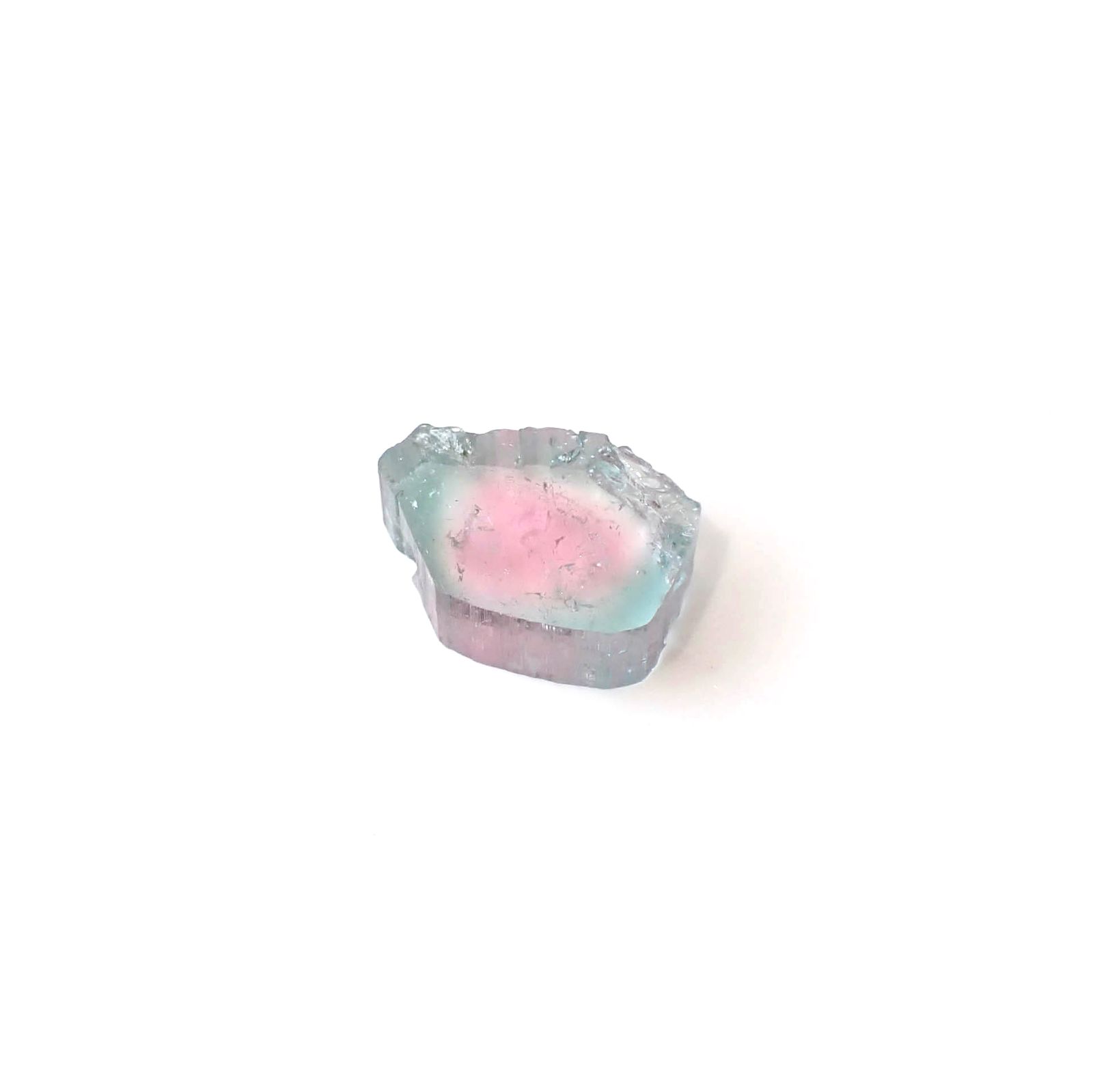 ウォーターメロントルマリン 原石スライス アフガニスタン産 3.37ct [250430211]11.4x8.3mm前後