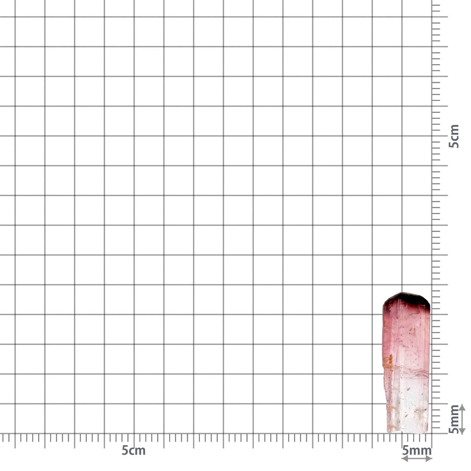 トルマリン柱状結晶原石 ナイジェリア産 アクリル台座付き 6.99ct(1.39g) / 5.3x8.2x23.4mm前後 [260632362]