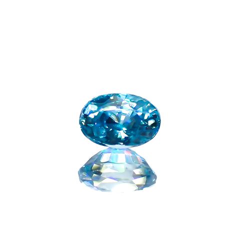 ブルージルコン(宝石名ジルコン)カンボジア産 0.94ct 識別済[230823036]6.1x4.1mm前後