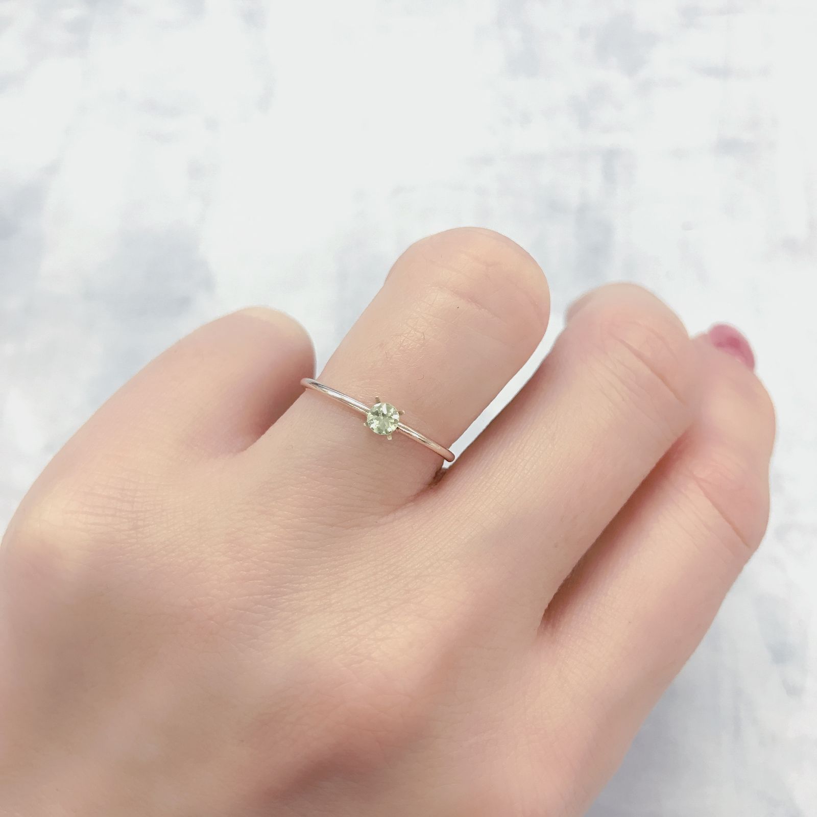 パロットクリソベリル(宝石名クリソベリル)インド産 0.16ct 識別済[220114509]2.9x2.9mm前後