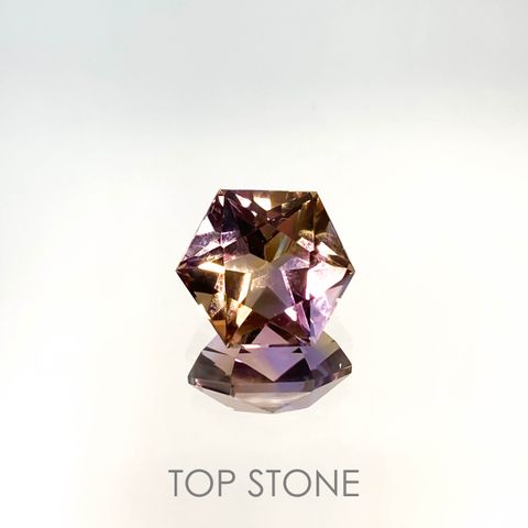 ◇ヘキサゴンカット◇アメトリン ブラジル産 9.13ct[221018586]12.6x12.4mm前後