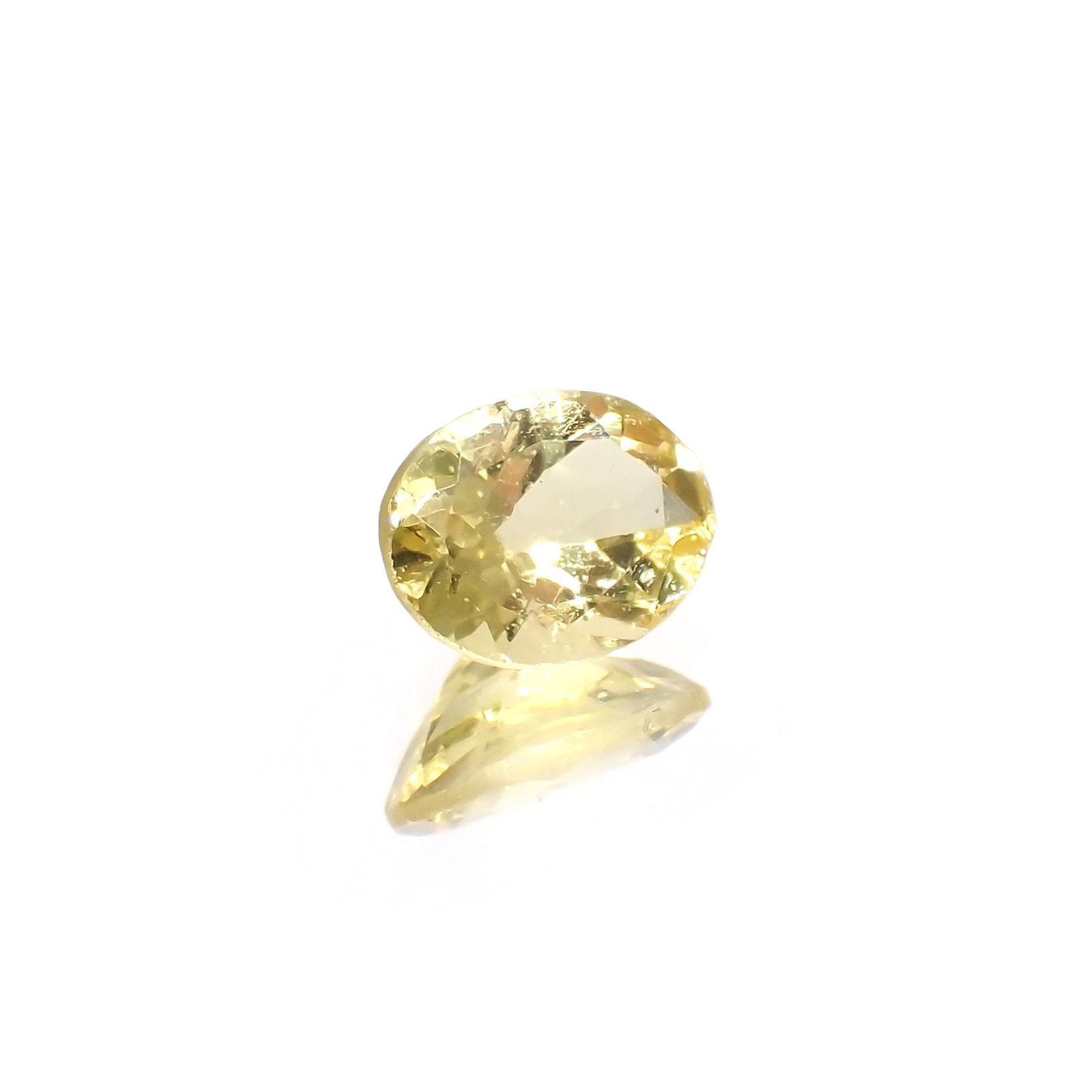 レモンイエローアパタイト(宝石名アパタイト) メキシコ産 識別済 1.25ct / 8x6.2mm前後 [210913228]