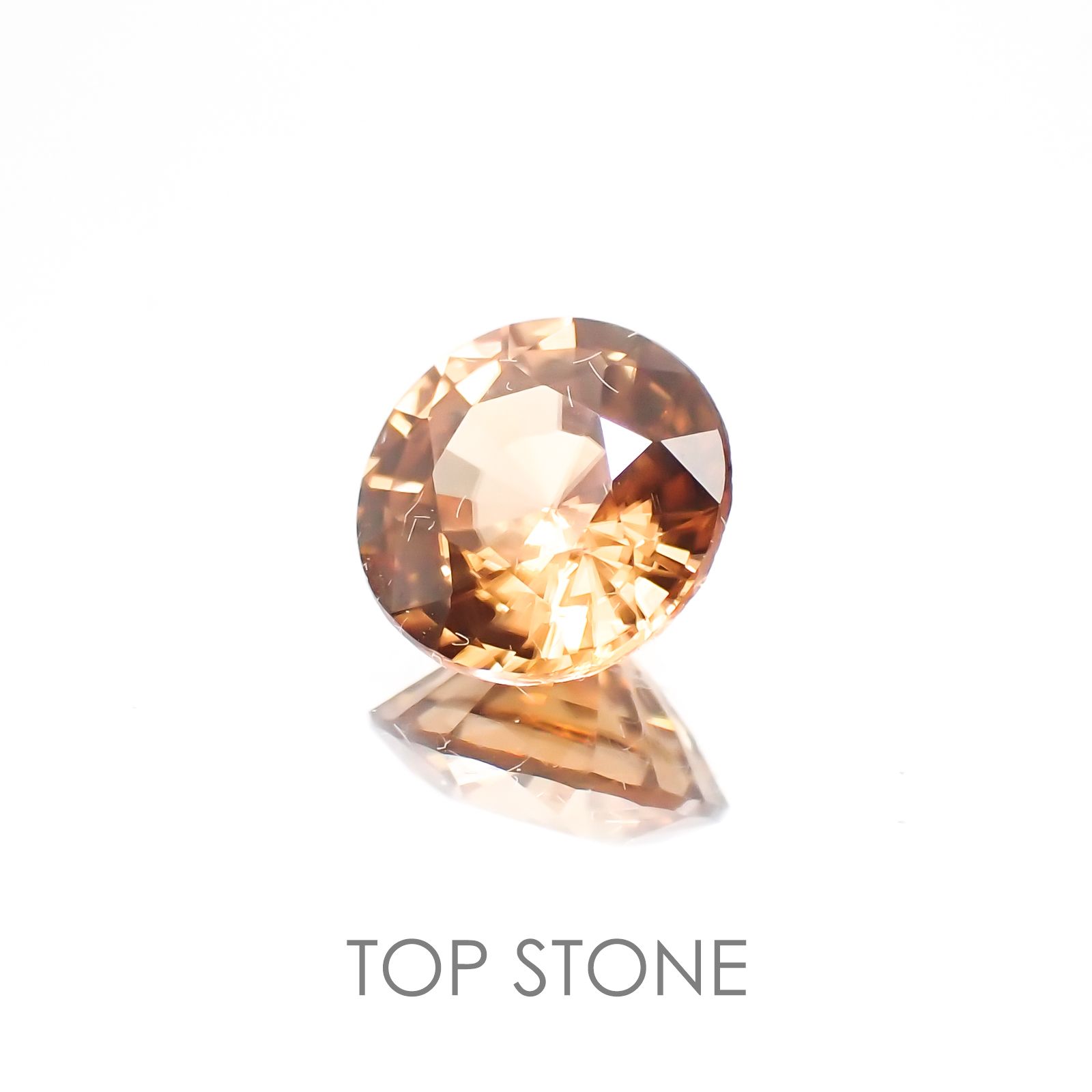 オレンジジルコン スリランカ,カンボジア産 ルース 1.69ct[20128042]7×7mm前後