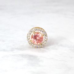 ◇K18 Briller（ブリエ）◇ダイヤモンド×ロードクロサイト | 8.5mmタイプ [取り巻きデザインチャーム/ペンダントトップ※チェーン別売り]