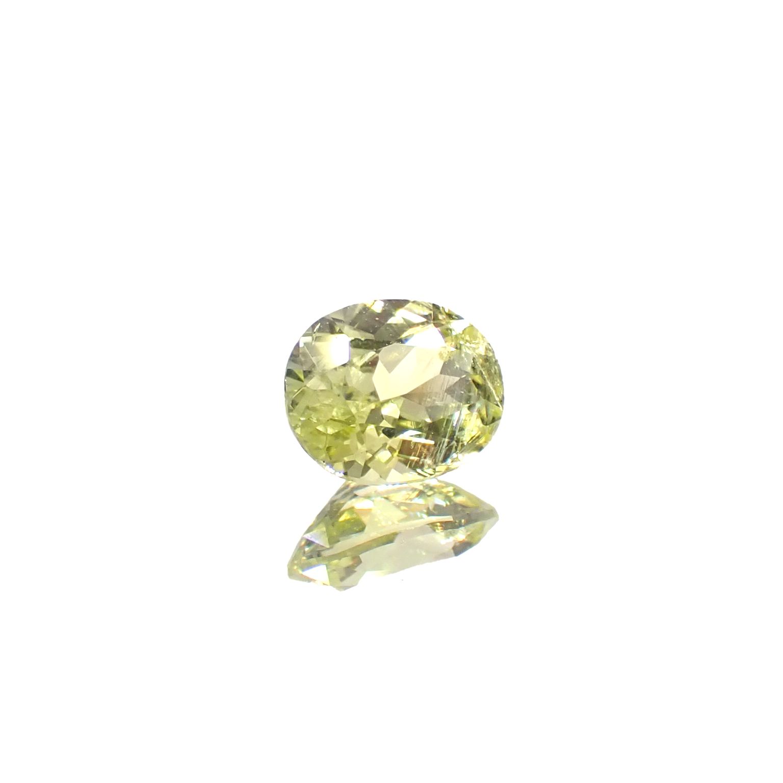 イエローゾイサイト(宝石名イエロー・ゾイサイト)タンザニア産 0.383ct ソ付(彩珠)[250630566]5x4.1mm前後