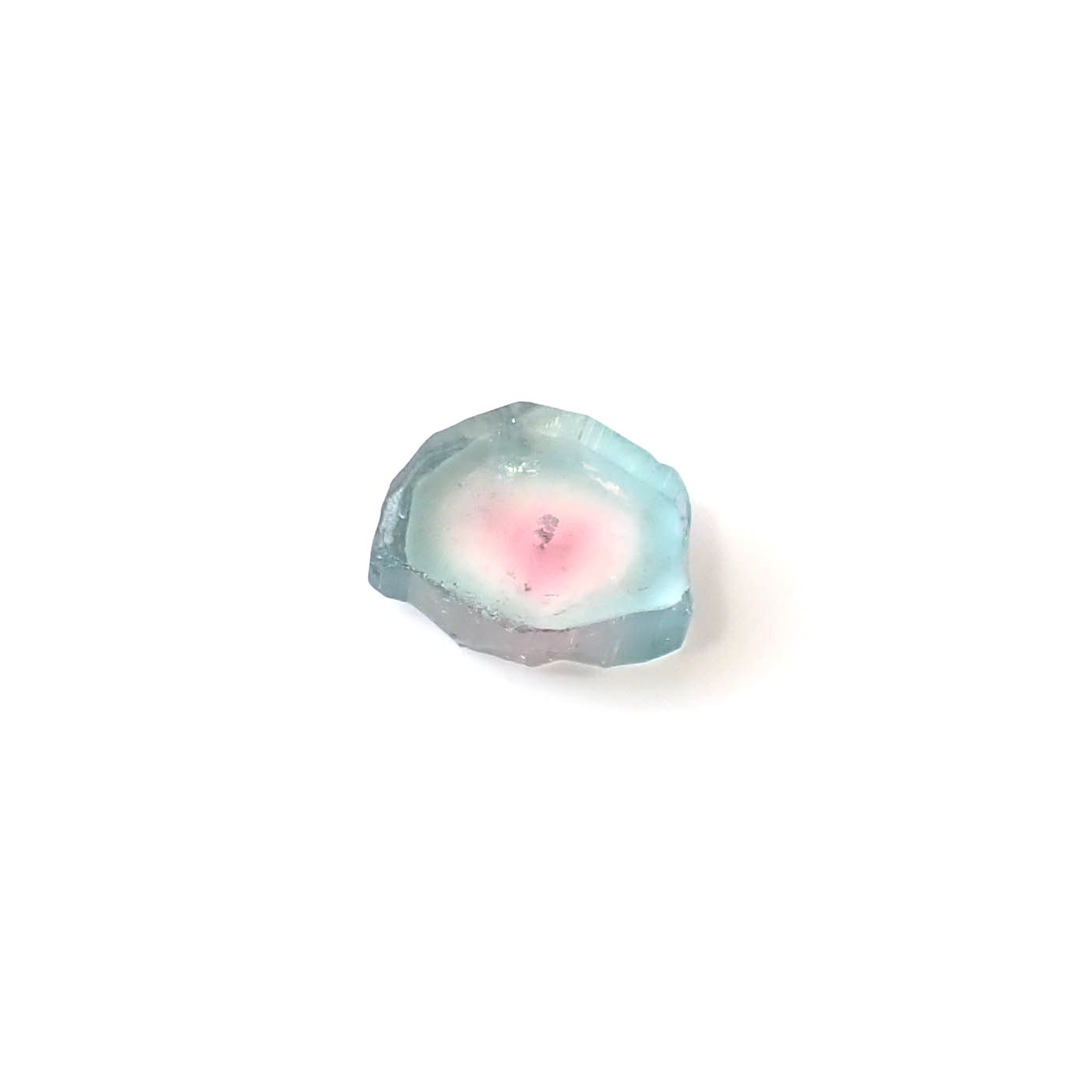 ウォーターメロントルマリン 原石スライス アフガニスタン産 2.33ct [250430212]8.8x7.1mm前後