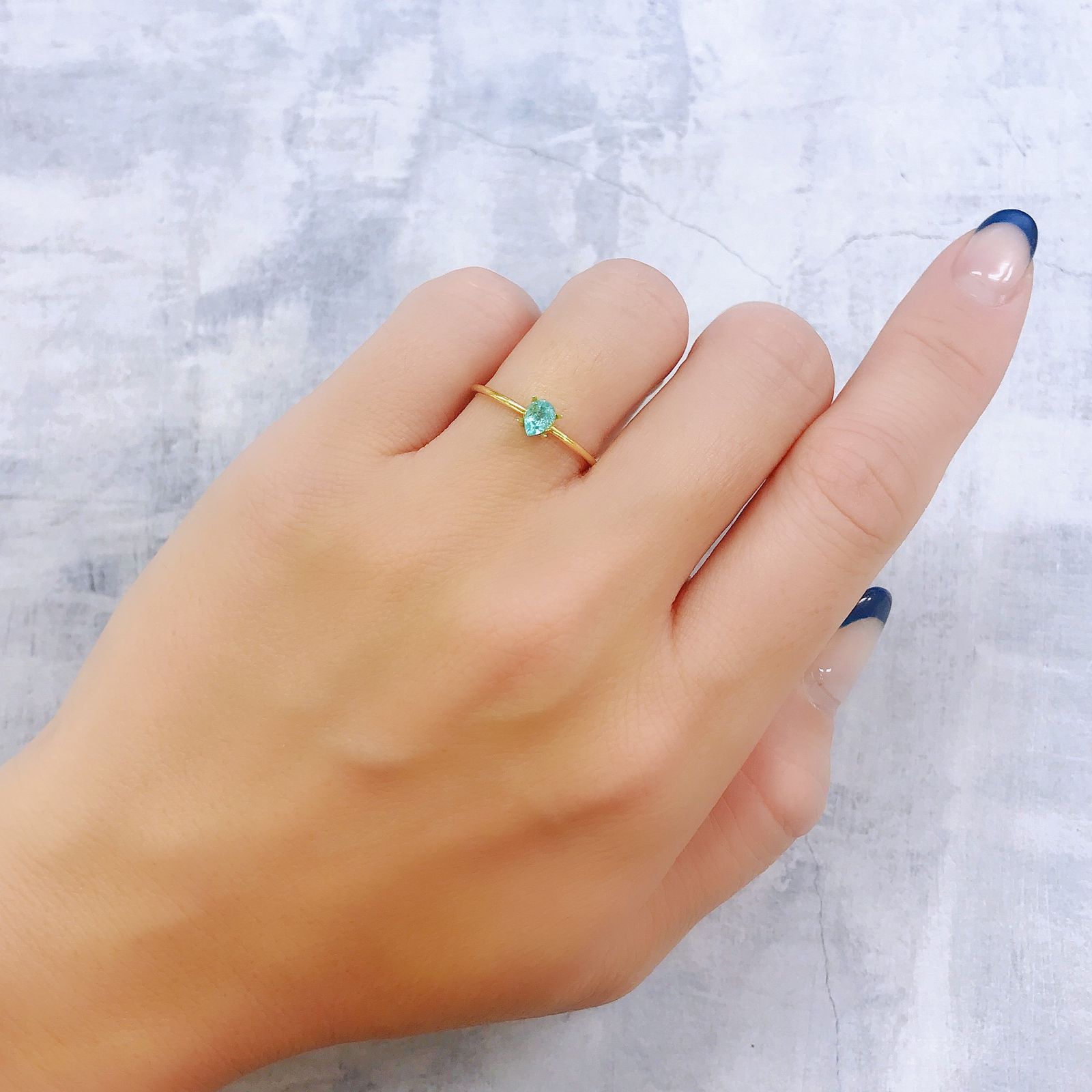 パライバトルマリン(宝石名トルマリン/別名パライバ・トルマリン)ブラジル・キントス鉱山産 0.246ct ソ付(宝貴協)[221018737]4.6x3.4mm前後