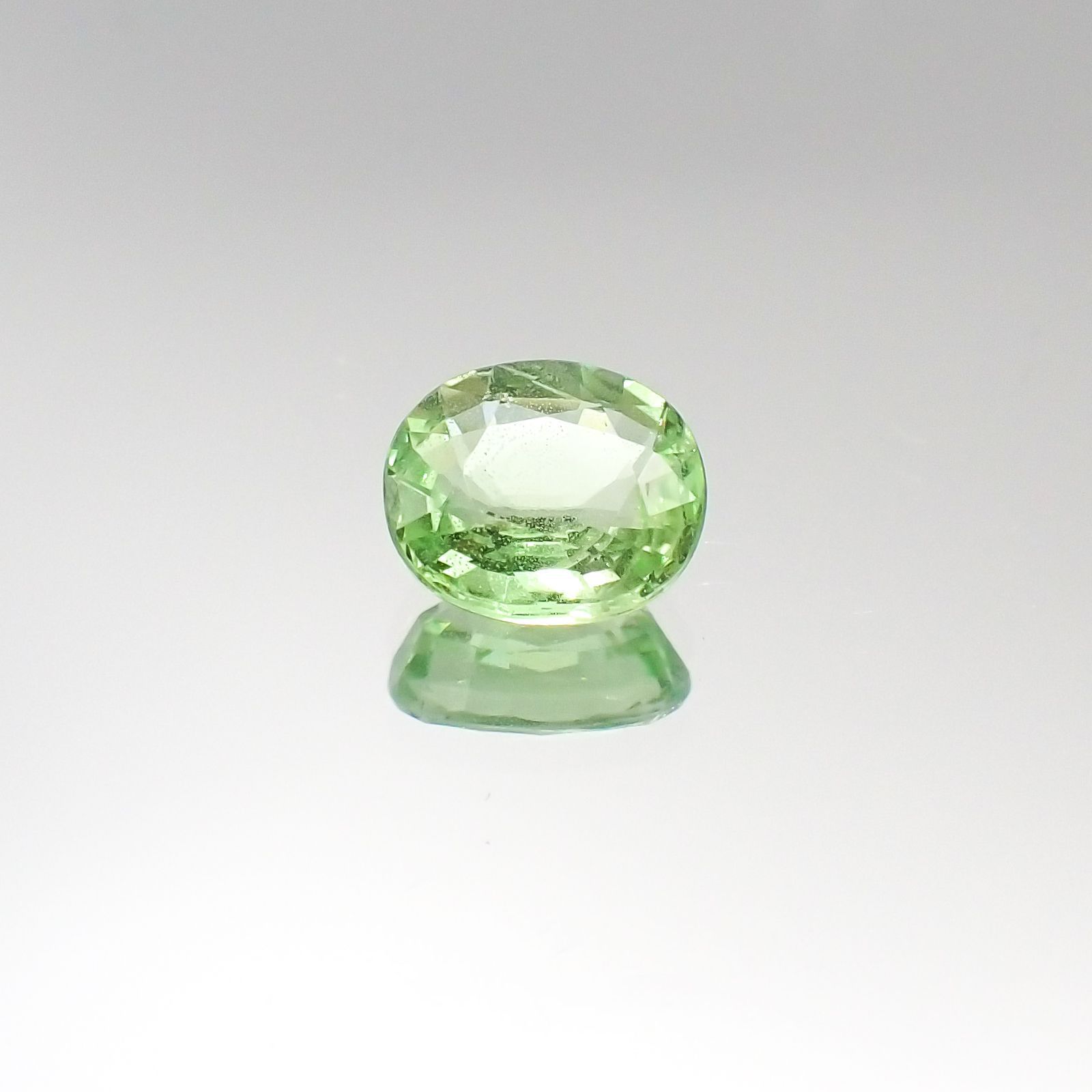 ミントガーネット(宝石名グリーン グロッシュラー・ガーネット)タンザニア・メレラニ鉱山産 1.01ct 識別済[230622488]6.5x5.8mm前後