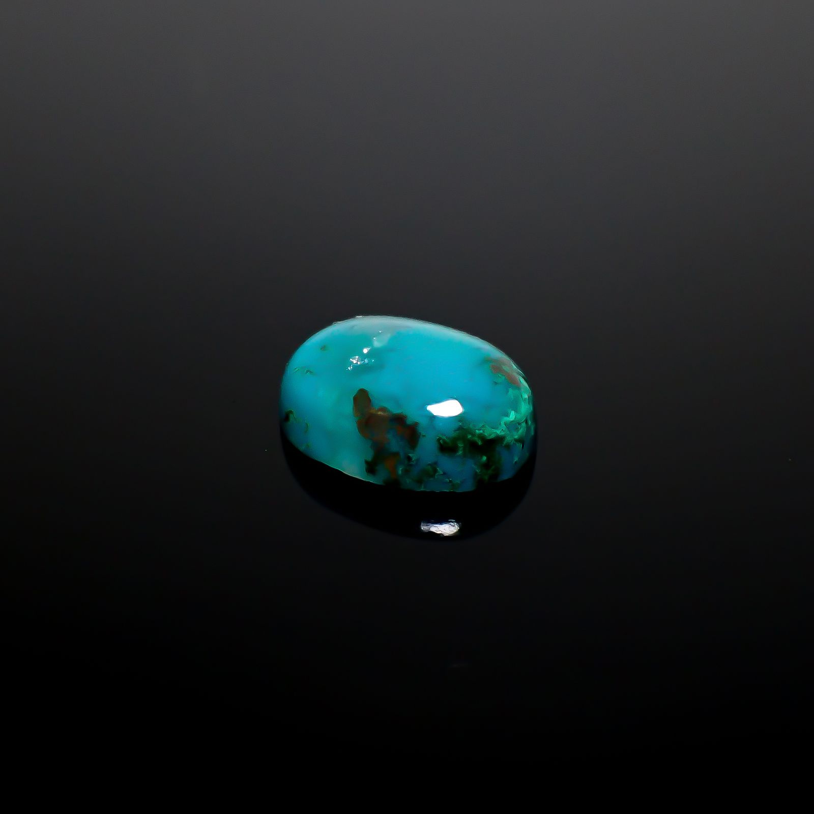 ジェムシリカ(宝石名クリソコーラ・カルセドニー)ペルー産 9.50ct 識別済[250229900]15.9x12mm前後