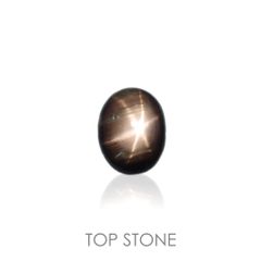 ブラックスターサファイア(宝石名ブラック・スターサファイア) タイ産 3.93ct 識別済[210812912]11.9×8.9mm前後