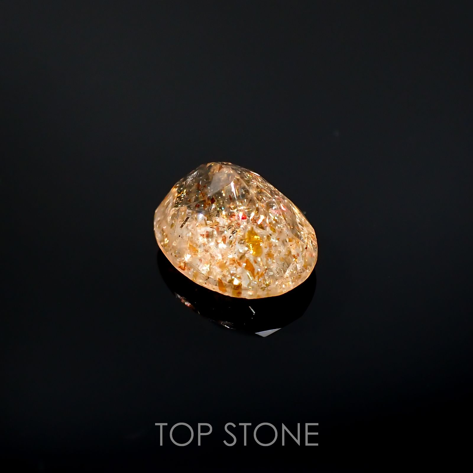 イリュージョンサンストーン インド産 1.67ct[220918100]8.8x6.9mm前後