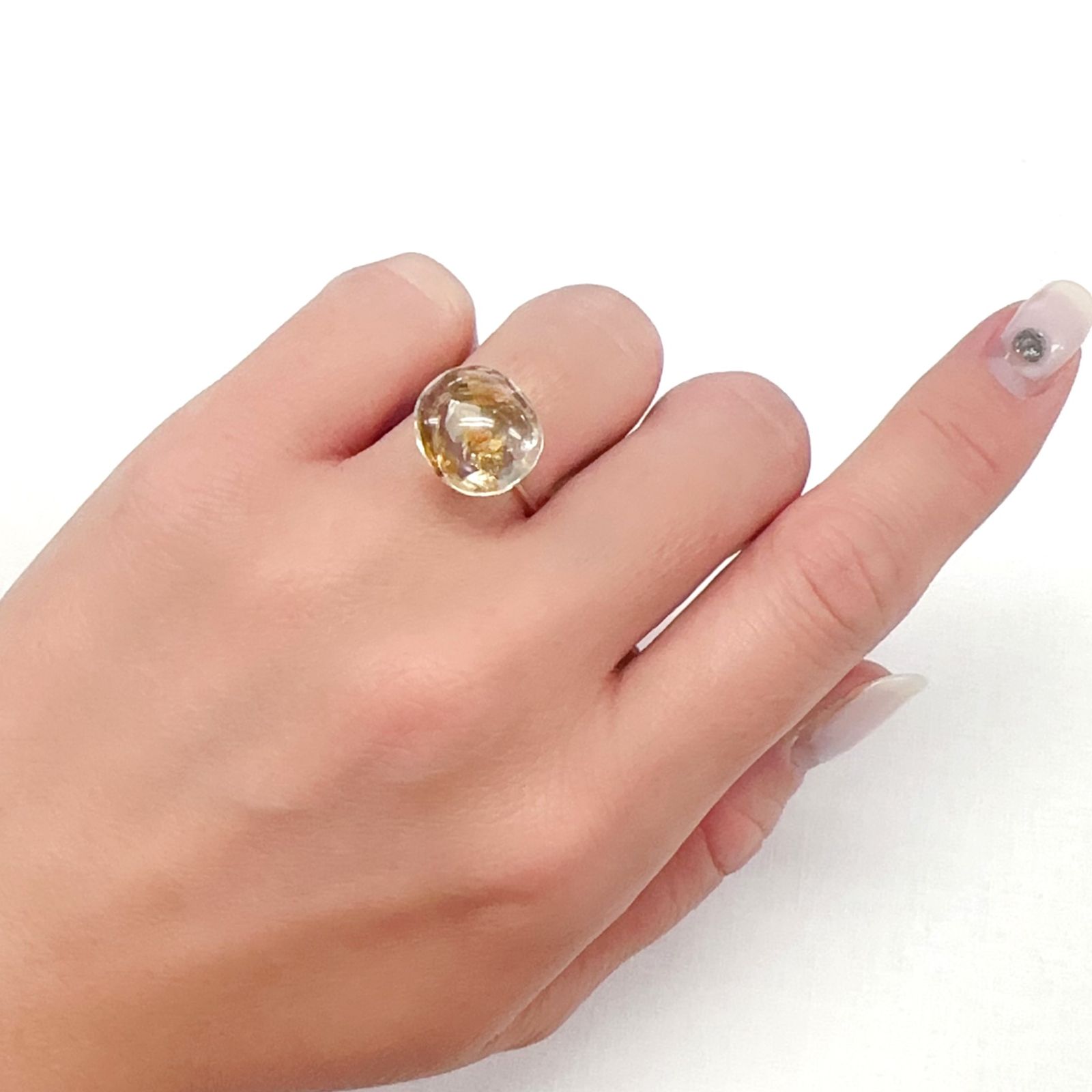 オイルインクォーツ パキスタン産 8.08ct[231224521]13.3x11.7mm前後