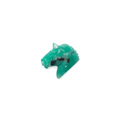 ◇カスタムカット・馬彫刻◇エメラルド コロンビア産 4.53ct[230421699]11.8x13.4mm前後