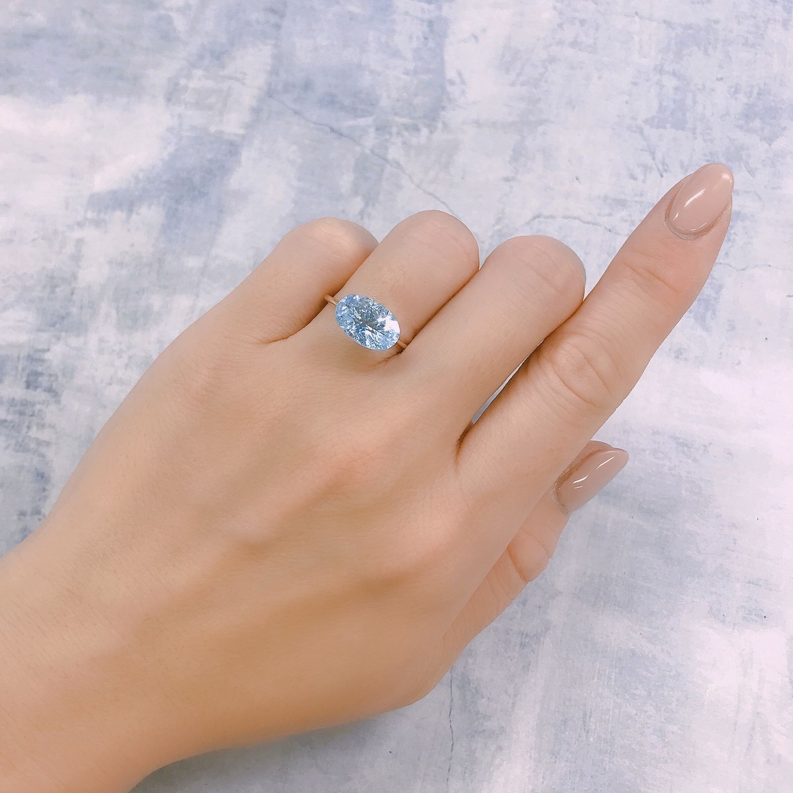 ◇カスタムカット◇ブルートパーズ ブラジル産 3.64ct[221219336]11.9x7.8mm前後