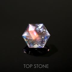 ◇ヘキサゴンカット◇レインボームーンストーン(宝石名ラブラドライト)マダガスカル産 0.3ct 識別済[211113735]4.1x4.1mm前後