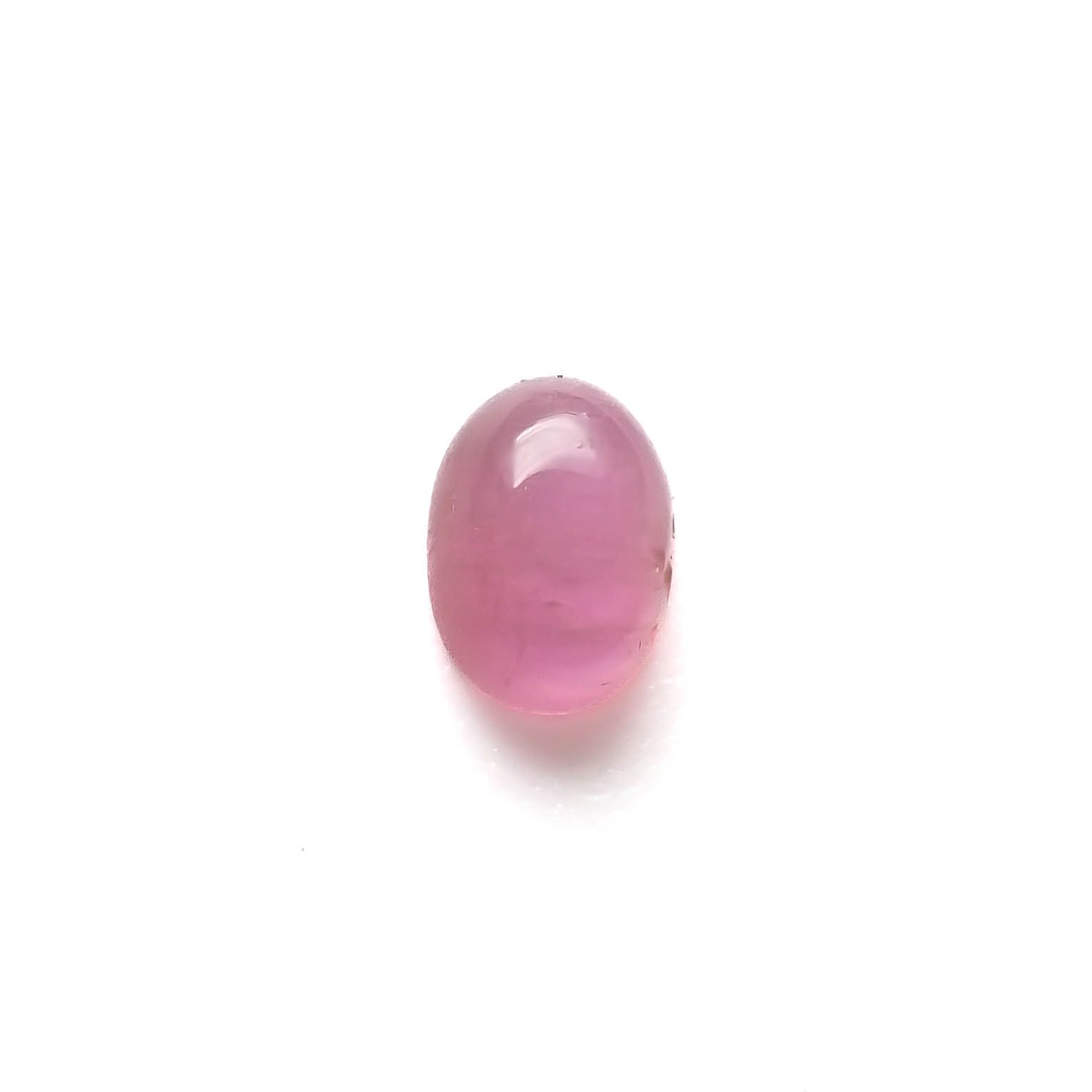ペツォッタイトキャッツアイ（ラズベリル）(宝石名ペツォッタイト・キャッツアイ)マダガスカル産 0.432ct ソ付(彩珠)[240125874]5.2x3.8mm前後