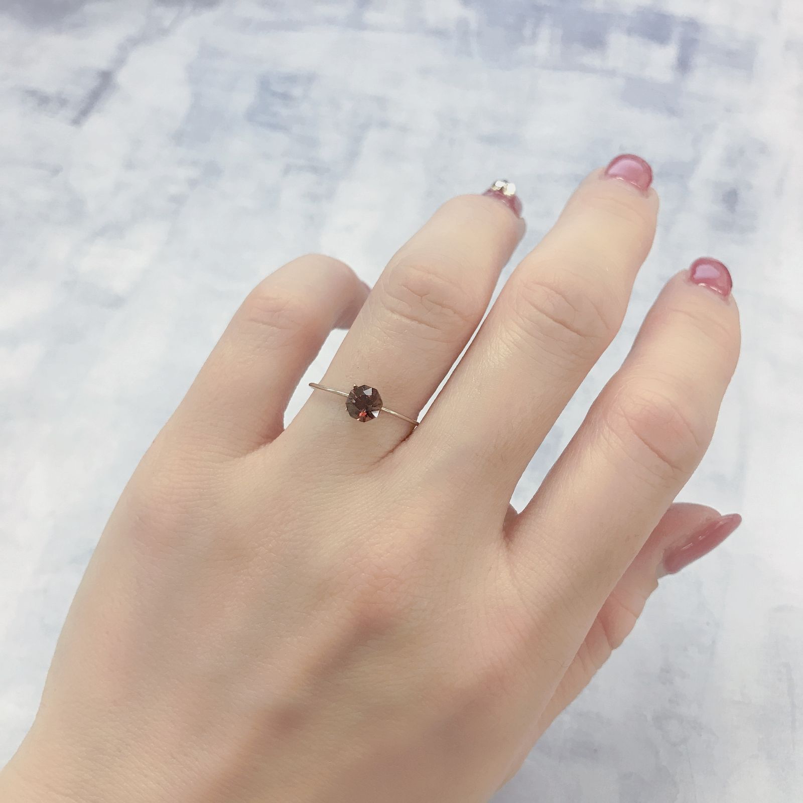 ◇オクタゴンカット◇ピンクジルコン(宝石名ジルコン)スリランカ/カンボジア産 0.81ct 識別済[220114931]5x4.9mm前後