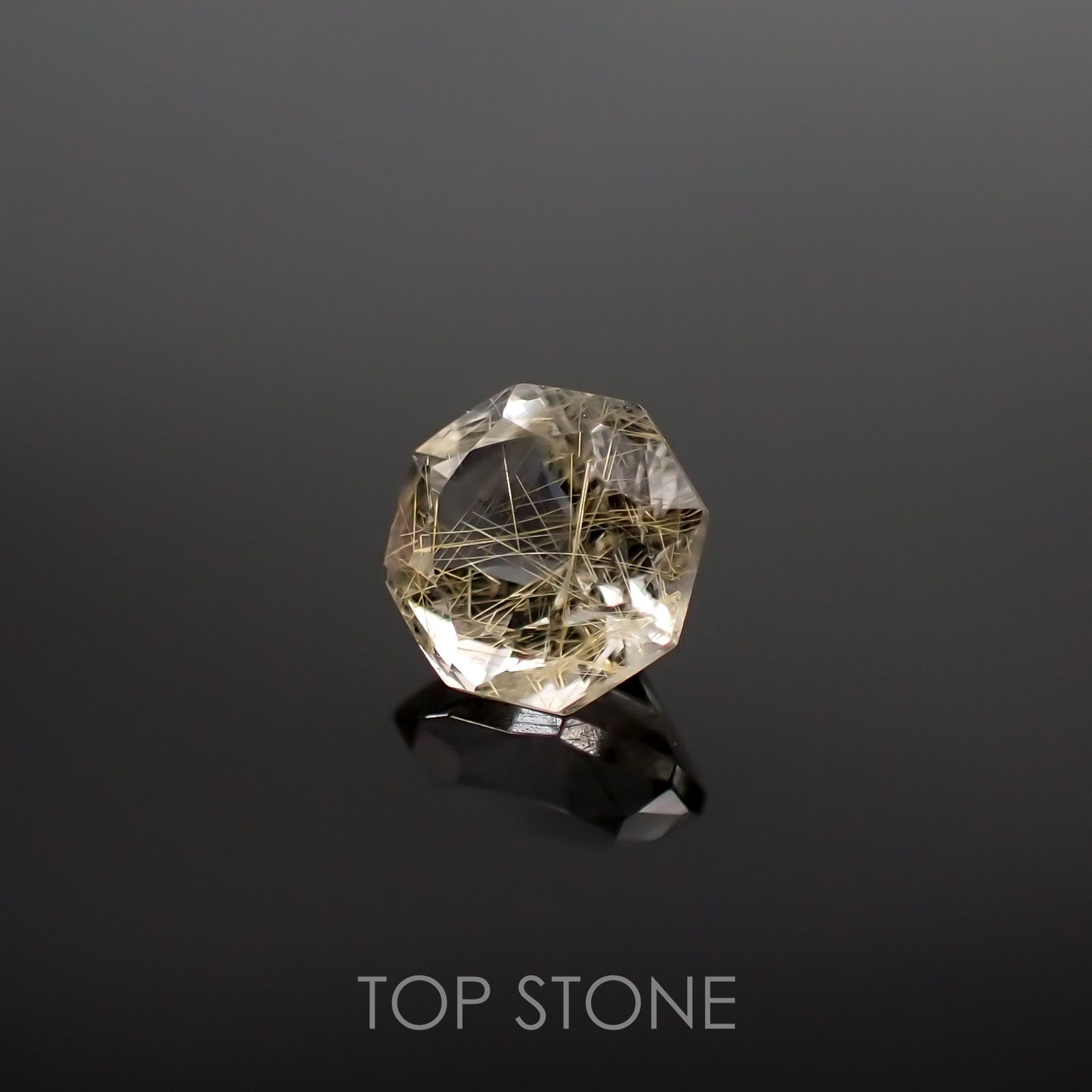 ◇オクタゴンカット◇ルチルクォーツSA ブラジル産 ルース 0.53ct[210611307]5.1×5mm前後