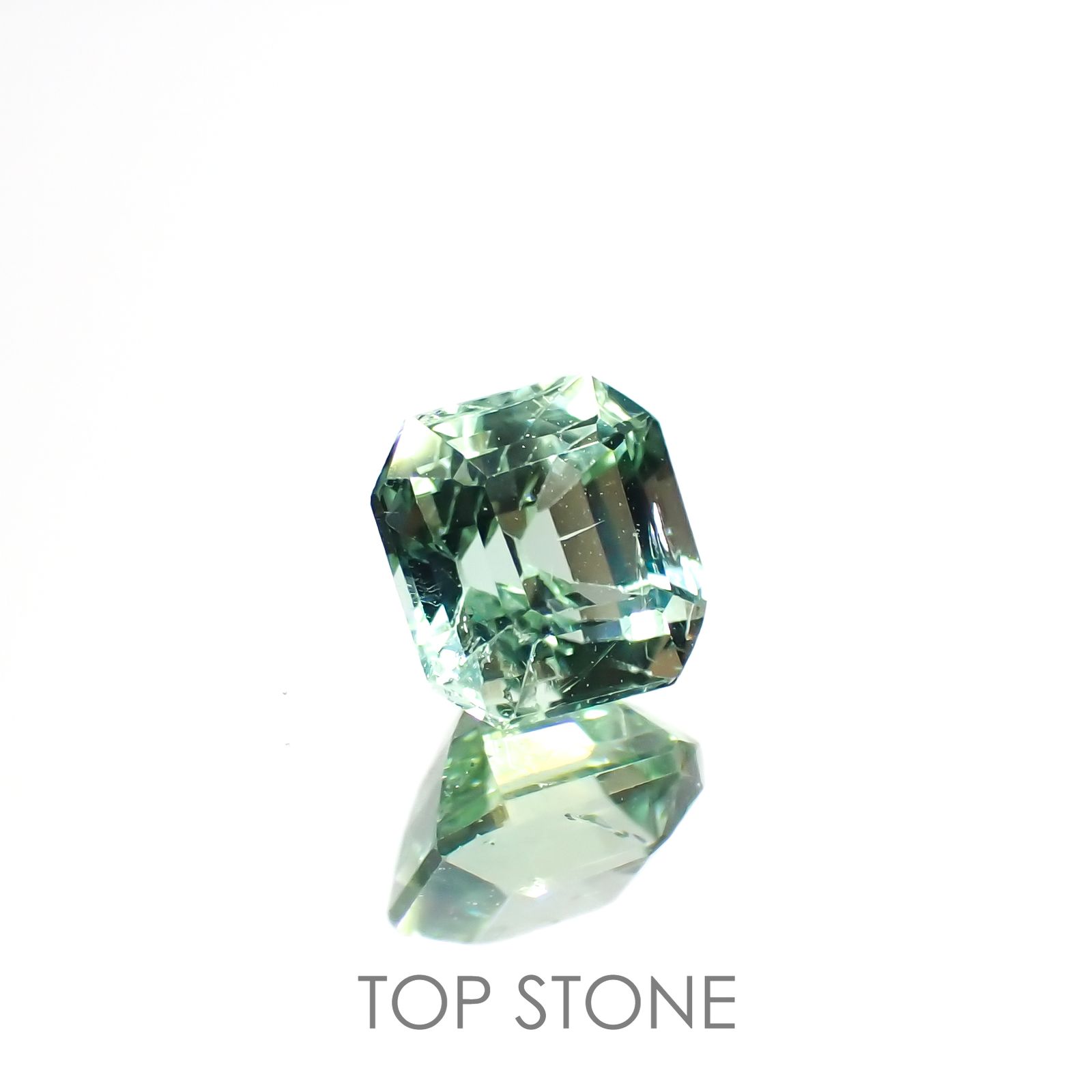ブルーグリーントルマリン(宝石名トルマリン)アフガニスタン産 0.78ct 識別済[221018342]5.2x5.2mm前後