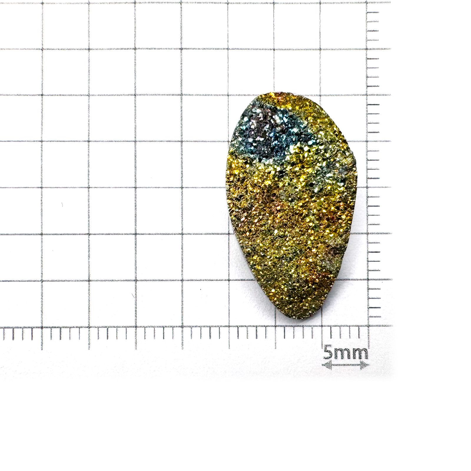 ◇フリーフォーム◇レインボーパイライト 原石 ロシア産 12.88ct[240326427]23.9x13.4mm前後