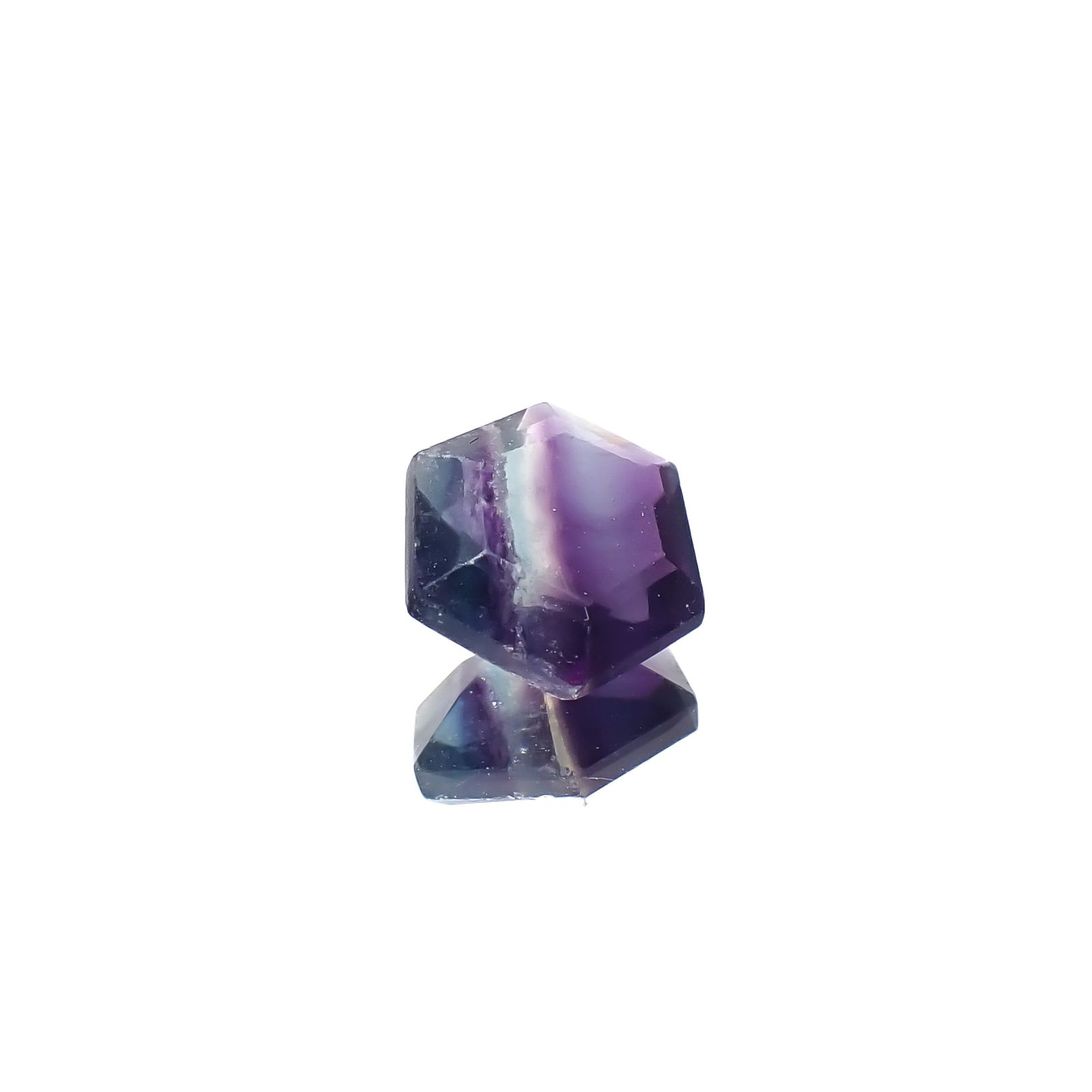 ◇ヘキサゴンカット◇パーティカラーフローライト フルオレッセンス 中国産 2.67ct[240628190]8.5x8.4mm前後