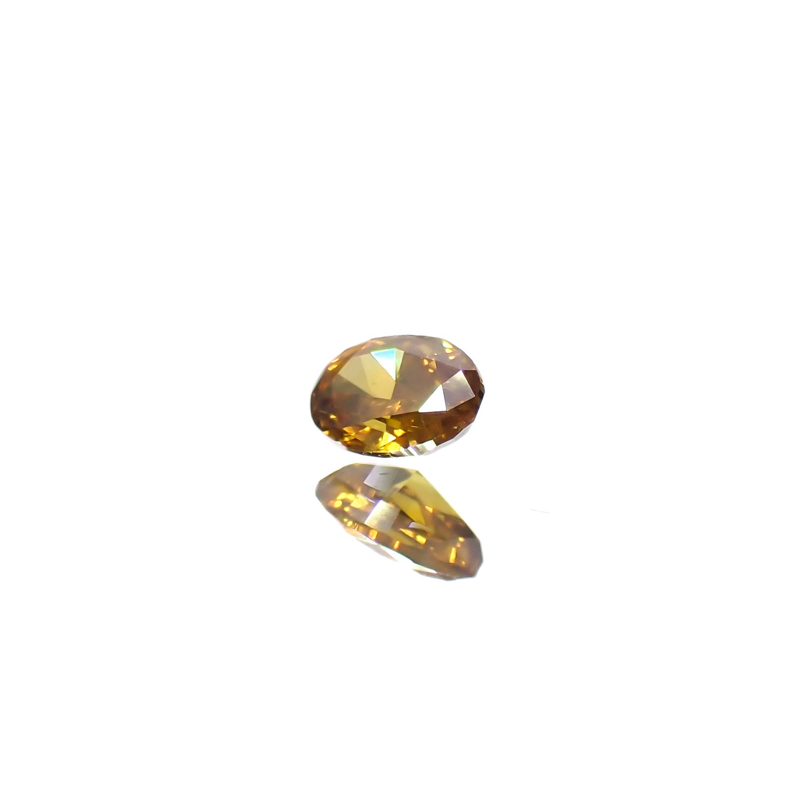 イエローダイヤモンド SI-2/FANCY DEEP BROWNISH YELLOW ORANGE (宝石名ダイアモンド) 0.151ct ソ付(CGL)[240125395]3.87x2.68mm前後