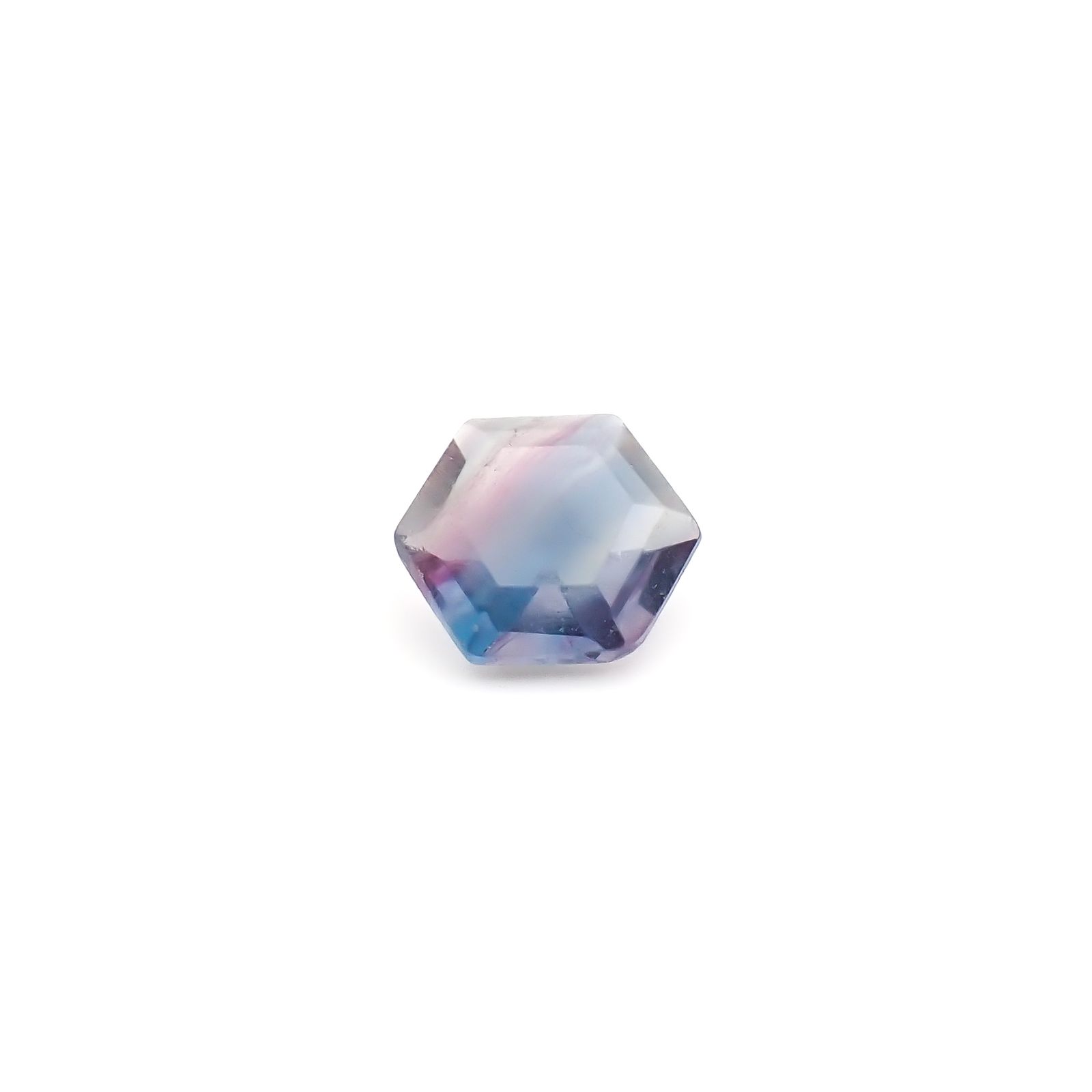 ◇ヘキサゴンカット◇パーティカラーフローライト フルオレッセンス 中国産 2.26ct / 9.4x8.3mm前後 [260932783]