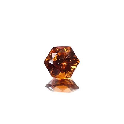 ◇ヘキサゴンカット◇ヘソナイトガーネット(宝石名ヘソナイト・ガーネット)スリランカ産 1.02ct 識別済[241129442]5.6x5.5mm前後