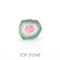 ウォーターメロントルマリン 原石スライス コンゴ民主共和国産 4.04ct[221018613]10.6x10.1mm前後