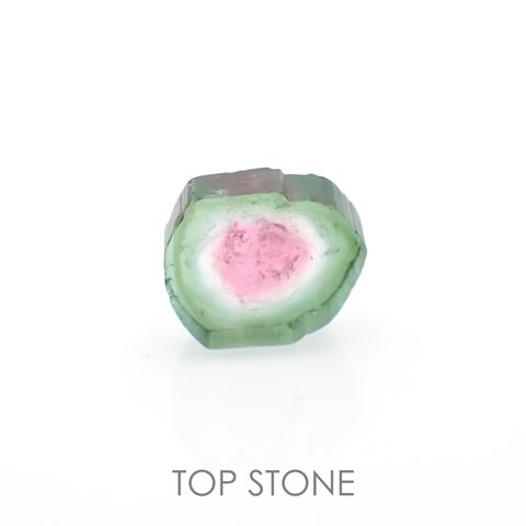 ウォーターメロントルマリン 原石スライス コンゴ民主共和国産 4.04ct[221018613]10.6x10.1mm前後