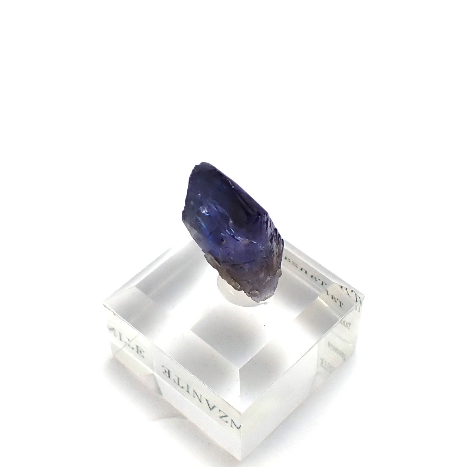 タンザナイト原石 タンザニア産 アクリル台座付き 28.38ct(5.67g) / 9.3x13.6x26.2mm前後 [260632368]