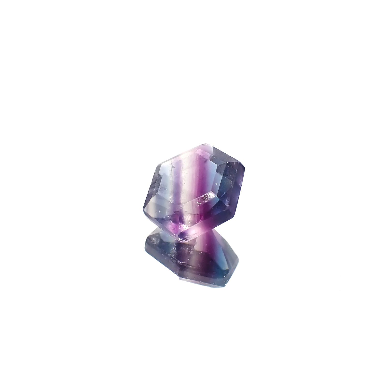 ◇ヘキサゴンカット◇パーティカラーフローライト フルオレッセンス 中国産 2.64ct[240628189]8.3x8mm前後