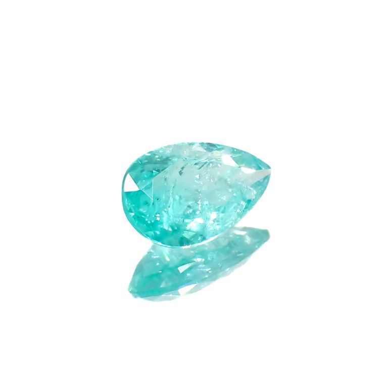パライバトルマリン(宝石名トルマリン/別名パライバ・トルマリン)ブラジル・キントス鉱山産 0.340ct ソ付(宝貴協)[221018748]6x3.9mm前後