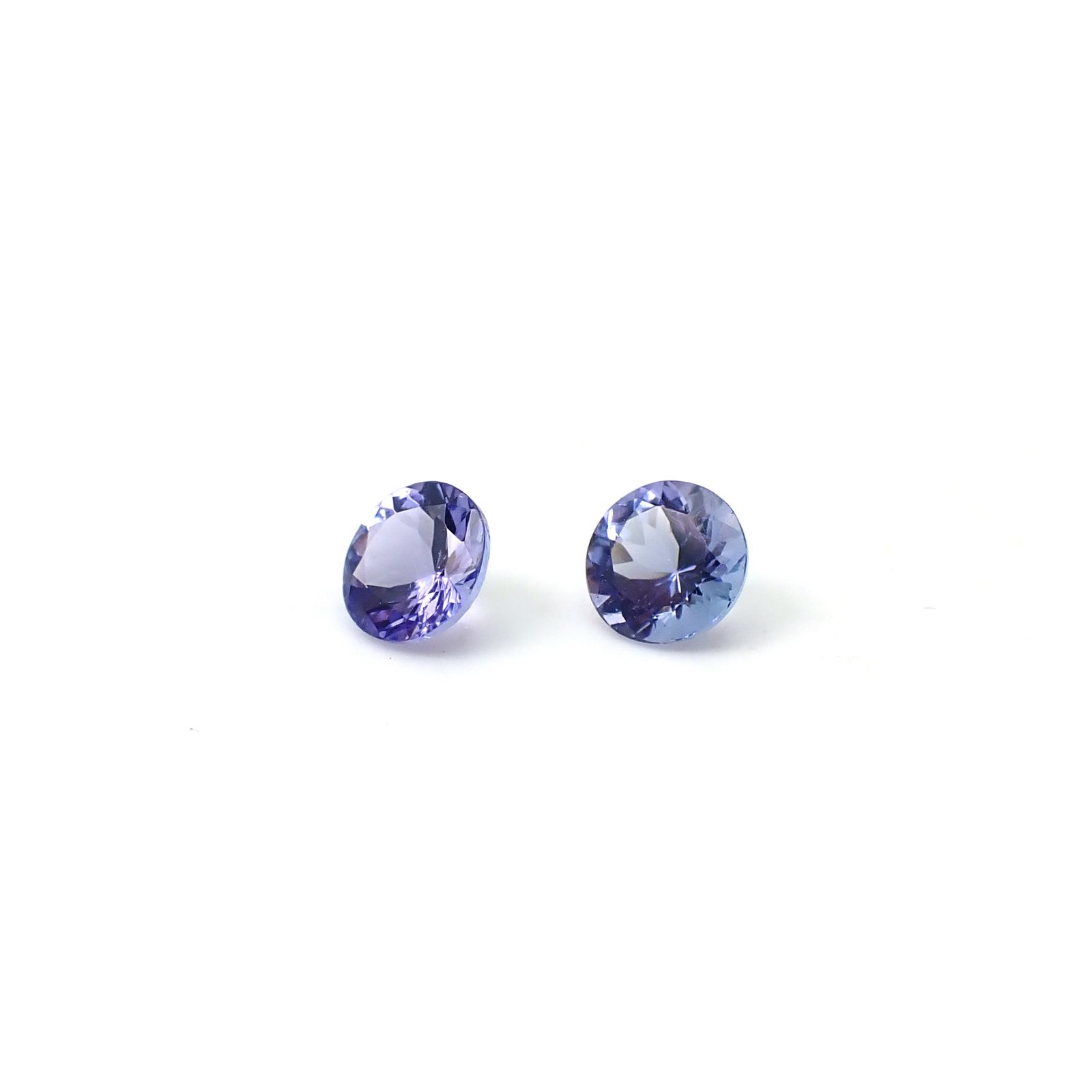 ◇ペアセット◇タンザナイト(宝石名タンザナイト)タンザニア産 識別済 1.03ct(2pcs合計) / 5.0-5.1x5.0-5.1mm前後 [251231480]