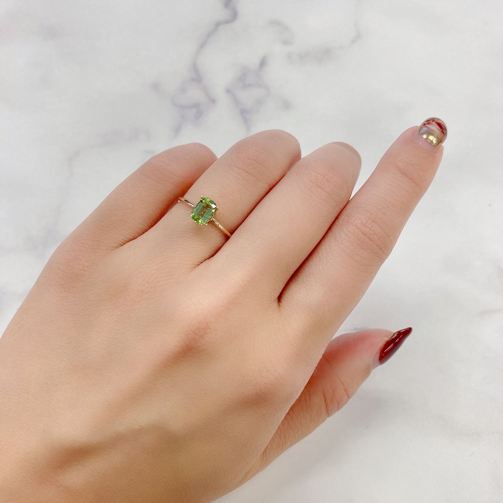 ミントトルマリン(宝石名グリーン・トルマリン) アフガニスタン産 0.67ct 識別済[211013621]6.6×4.3mm前後