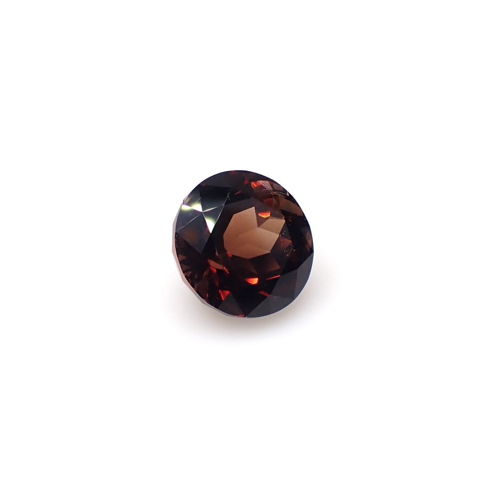 カラーシフト アキシナイト(宝石名ブラウン・アキシナイト(フェロ・アキシナイト))パキスタン産 9.587ct ソ付(彩珠)[240929130]12.3x12.3mm前後