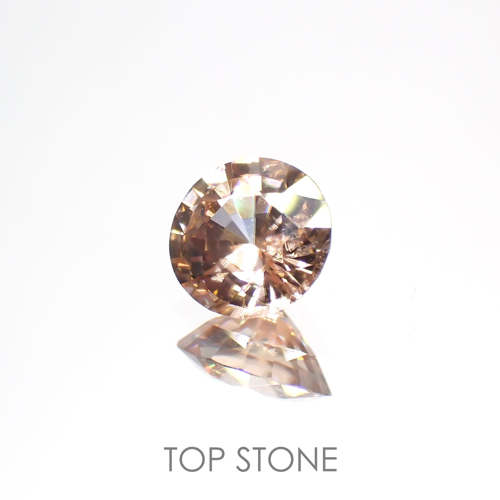 オレンジジルコン(宝石名ジルコン) スリランカ/カンボジア産 1.01ct 識別済[21018047]5.8×5.8mm前後