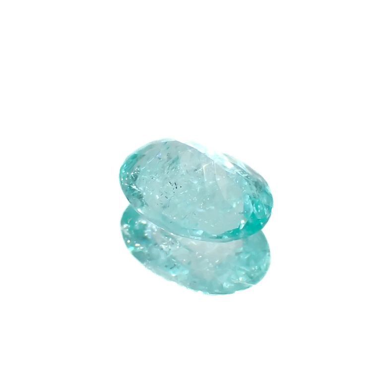 パライバトルマリン(宝石名トルマリン/別名パライバ・トルマリン)ブラジル・キントス鉱山産 0.477ct ソ付(宝貴協)[221018751]6.2x4.6mm前後