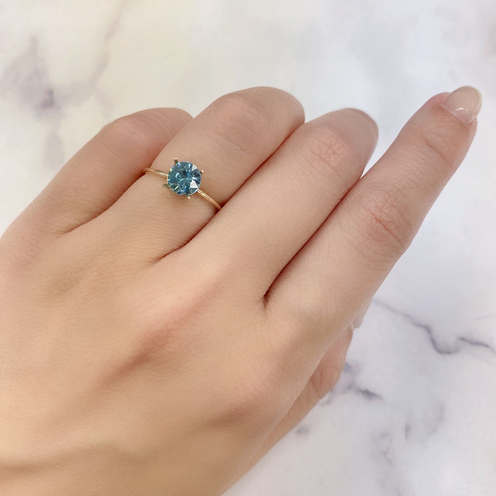 ブルージルコン(宝石名ジルコン) カンボジア産 1.25ct 識別済[20063101]6×6mm前後