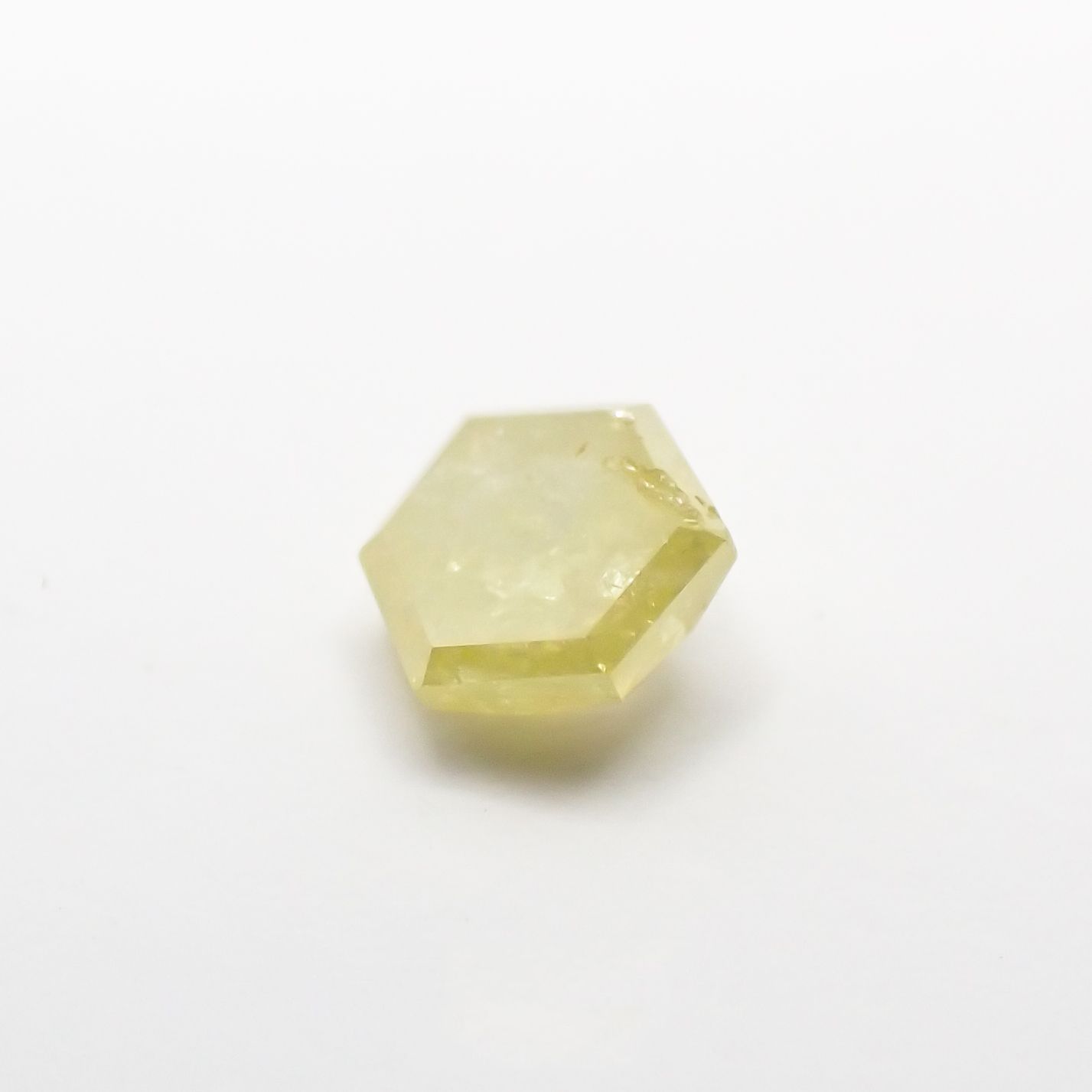 ◇ヘキサゴンアンティークカット◇イエローダイヤモンド(宝石名ダイアモンド) 南アフリカ産 0.11ct 識別済[210611062]2.7×2.6mm前後